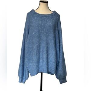 Lauren Conrad Women’s size XXL oversized pullover sweater blue with sparkle new